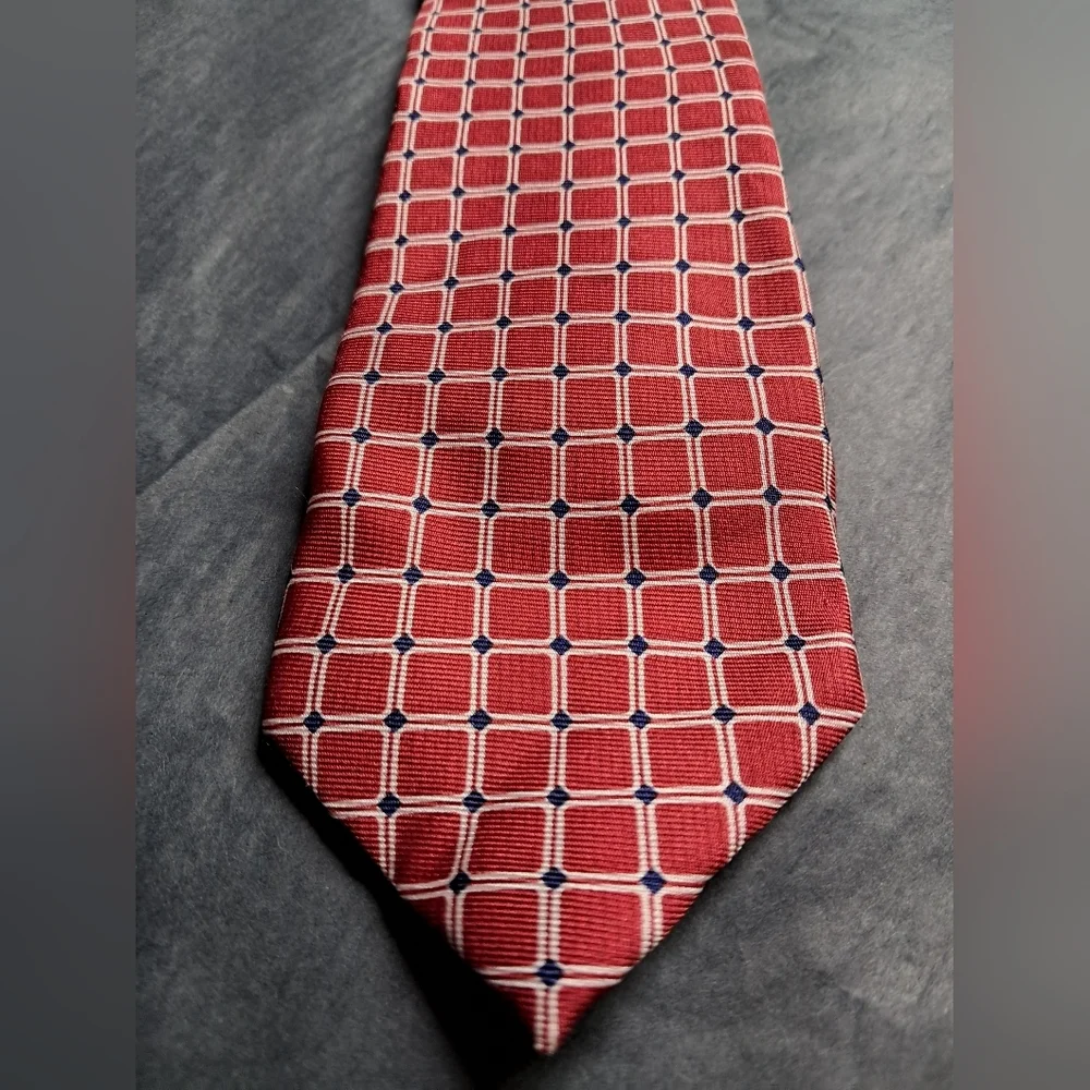 Youth clip-on tie CHAPS red, white, and blue silk tie